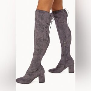 JUSTFAB-Dauphine Tie Over-The-Knee Boot-Women's Size: 10-Color:Magnet-NEW!!